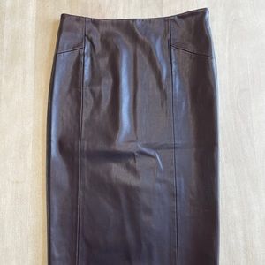 Faux leather pencil skirt